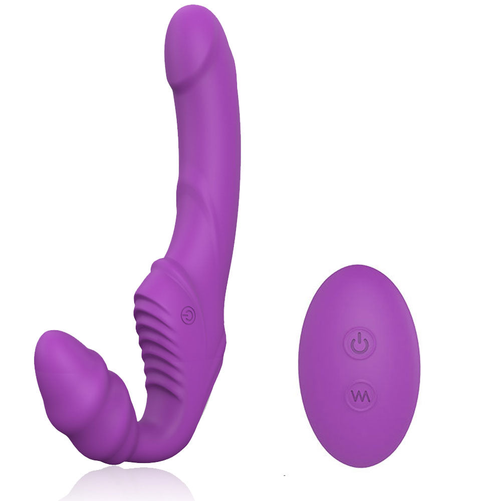 YoYoLemon Strapless Strap On Dildo Vibrator for Lesbian Double ended G